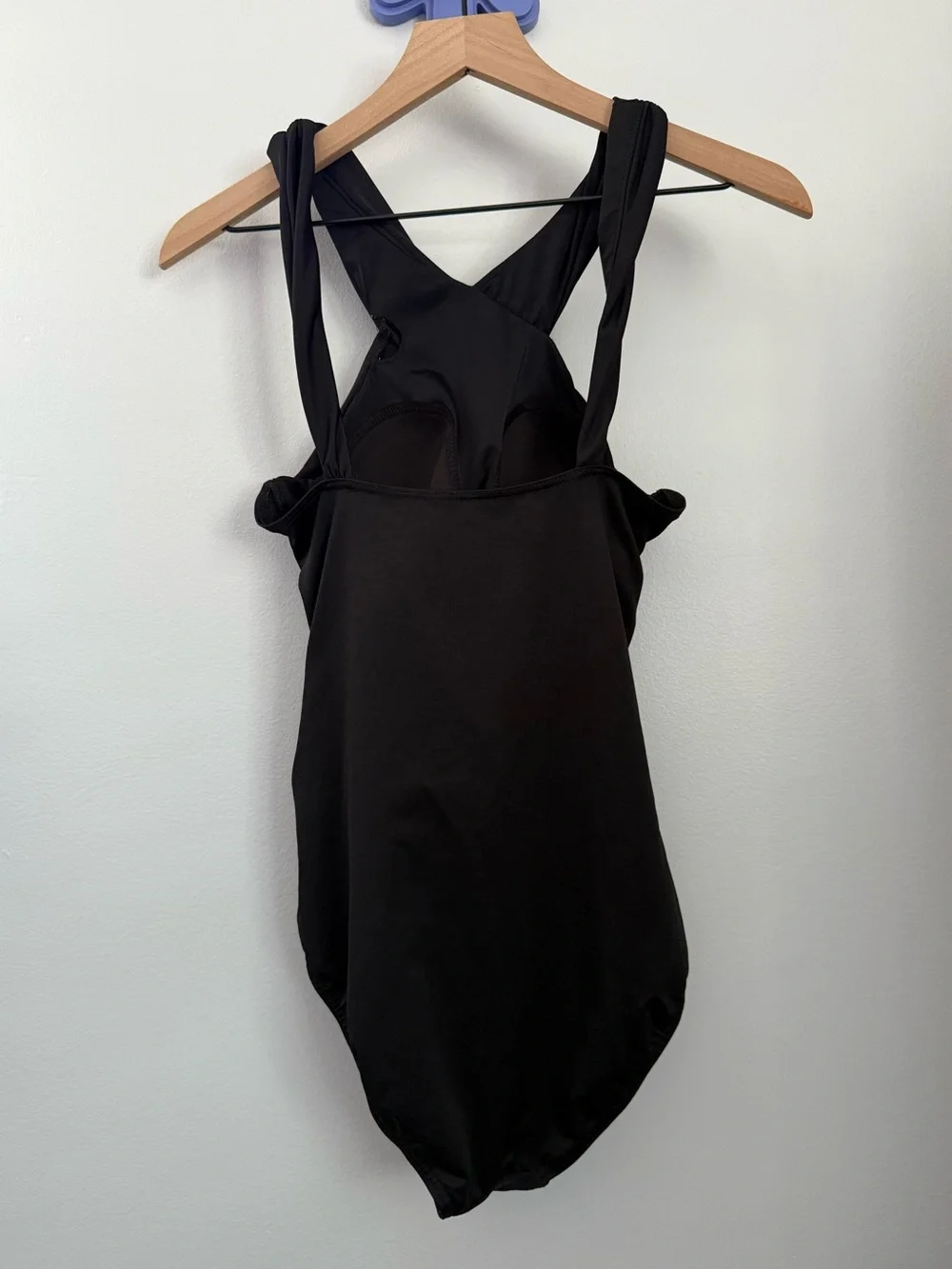 miraclesuit US 12 criss cross high neck one piece twist black swim beach modest